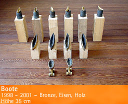 Boote – 1998 - 2001 – Bronze, Eisen, Holz – Höhe 35 cm