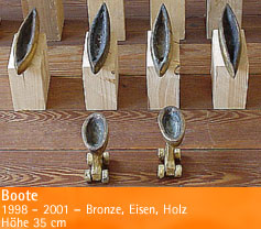 Boote – 1998 - 2001 – Bronze, Eisen, Holz – Höhe 35 cm