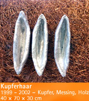 Kupferhaar – 1999 - 2002 – Kupfer, Messing, Holz – 40 × 70 × 30 cm
