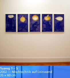 Tuareg 1 – 5 — 2002 — Mischtechnik auf Leinwand — 35 × 60 cm